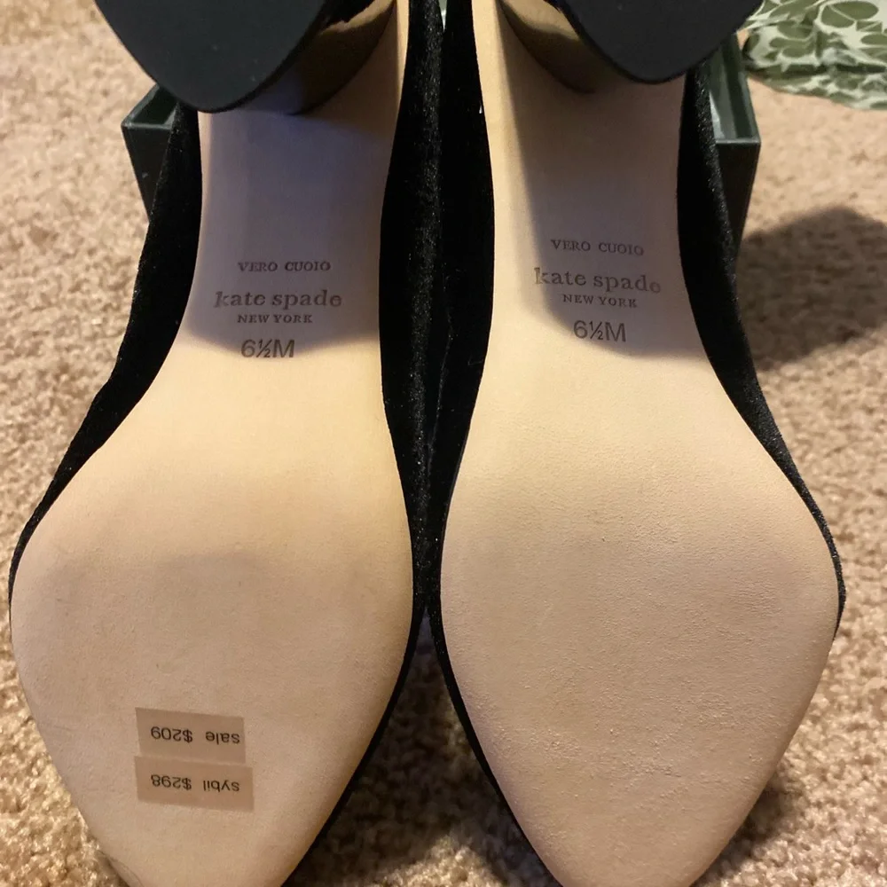 Black velvet With rhinestone heel - Picture 4 of 4